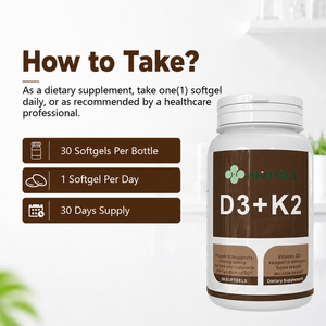 Complément alimentaire pour la santé cardiaque à la vitamine D3K2, soutien immunitaire, calcium, vitamine D3 K2 B12, capsules molles - Product Image 6
