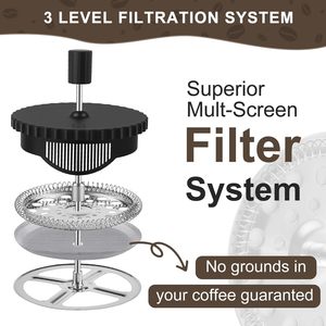 เครื่องชงกาแฟแบบเฟรนช์เพรส, แก้วบอโรซิลิเกตทนค<span class=keywords><strong>ว</strong></span>ามร้อน/เครื่องชงชา เครื่องชงกาแฟแบบกด 350 มล. และ 12 ออนซ์ - Product Image 6