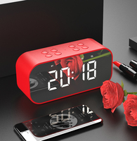 Speaker Mini Portabel Nirkabel Stereo AFK dengan Fungsi Jam Alarm Speaker Bluetooth BT Cermin Speaker Subwoofer
