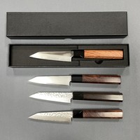 Pisau Dapur Baja Damaskus Gagang Kayu Kustom Grosir untuk Mengupas, Memotong, dan Mengiris