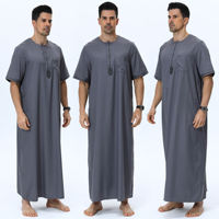 Jubah musulmane modeste du Qatar de haute qualité, nouveau design, Thobe avec poches, couleur unie, Robe Thawb pour hommes M0120