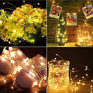 ไฟ LED ประดับตกแต่ง ใช้แบตเตอรี่ สายไฟสีเงิน กันน้ำ สำหรับงาน DIY งานแต่งงาน ห้องนอน ระเบียง คริสต์มาส - Product Image 6