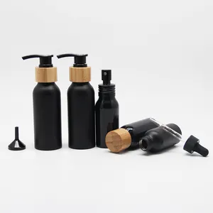 Kit de viaje de botella de aluminio al vacío de 10-100ml de tamaño mini de gama alta PARA USO HOTELERO ligero y duradero portátil de lujo para cuidado personal