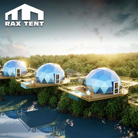 Tente dôme en verre géodésique 7M pour chambre d'hôtel Eco Glamping avec salle de bain aux EAU