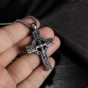 MECYLIFE Vintage Viking <strong>Celtic</strong> Knot Pendant <strong>Necklace</strong> Stainless Steel Vintage <strong>Cross</strong> <strong>Necklace</strong> Men - Product Image 2