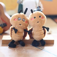 Porte-clés amusants en peluche en forme de cafard, jouets en peluche, porte-clés en forme d'insectes, porte-clés en peluche amusants, porte-clés en peluche en forme de cafard
