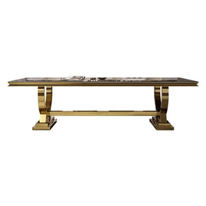 Cao cấp ánh sáng sang trọng Tấm Đá bàn ăn lớn hình chữ nhật 10 người công suất cho gia đình biệt thự ăn uống phía Tây bàn ăn - Product Image 5