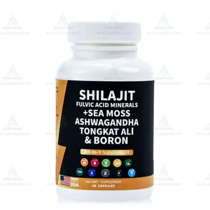 Shilajit Pure Supplément d'Or de l'Himalaya Organique 85 + Traces Minéraux & Acide Fulvique Comprimés de Shilajit Naturel Capsules