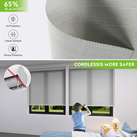 Stores à enroulement sans fil sur mesure ZSTARR pour fenêtres, occultation à 65 %, stores à ressort manuels, rideaux en tissu imperméable