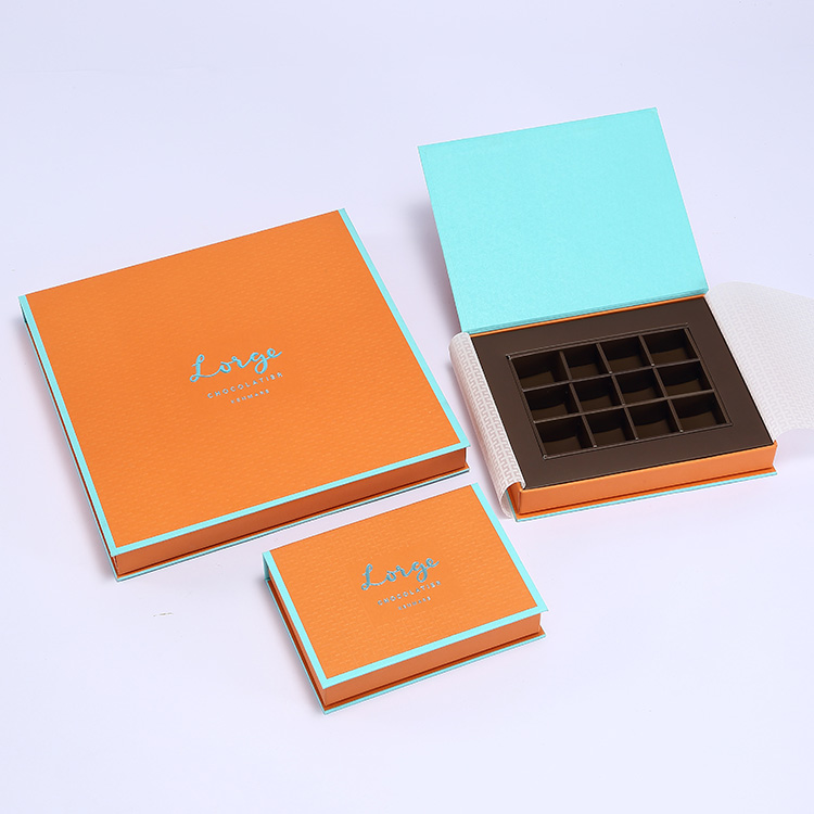 Custom rigid magnetic lid candy chocolate bo<i></i>nbon sweet packaging box with dividers