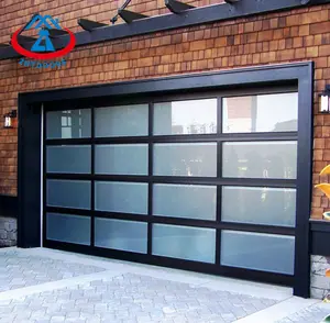 ZHTdoors 16x7 frosted glass garage door panela aluminum sandwich panel modern garage door shop and cheap garage doors