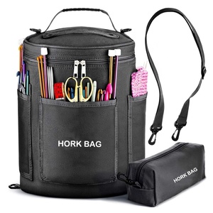 Large Capactity Lightweight Yarn Bag Organizer Round Yarn Knit Tote Organizer Bag Knitting Bag Yarn Storage with Shoulder Strap
