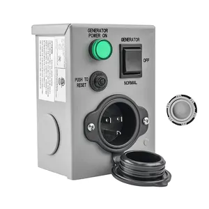 15 Amp Power Inlet Box with Generator Transfer Switch and Circuit Breaker Pre-drilling Box and Cap ETL Listed US Electrical