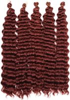 Extensions de cheveux tressés au crochet en fibre haute température de 30 pouces, 120g, style naturel teint, ondulations profondes, pour femmes et filles
