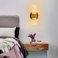 Miroir en acier inoxydable avant 3 couleurs claires applique montée pour chambre couloir escalier salle de bain pour salon LED acrylique applique murale
