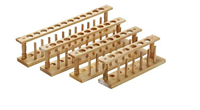 Support en bois pour tubes à essai, conception avec crochets de séchage pour expériences de chimie