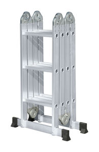 Échelle télescopique pliante industrielle en aluminium multi-usage avec tabourets d'échelle pour utilisation en supermarché, grande charnière 4x3, 2 <span class=keywords><strong>marches</strong></span> - Product Image 5