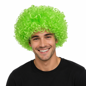 <span class=keywords><strong>Peluca</strong></span> Sintética Afro Rizada <span class=keywords><strong>Verde</strong></span> Brillante, Unisex, Divertida, para Disfraces de <span class=keywords><strong>Payaso</strong></span>, Cosplay, Deportes, Carnaval, Fiestas - Product Image 1