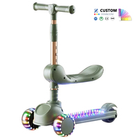 Vente en gros de jouets pliables, trottinette pliable à 3 roues en PU pour enfants de 3 à 10 ans, trottinette pour l'entraînement à la marche
