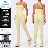 Ensemble de yoga respirant 1 pièce pour femme, grande taille, avec logo personnalisé, haut caraco à col carré et leggings taille haute à dos croisé