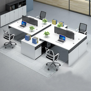 Staf Modular kantor cubile meja kerja konversi meja komputer kayu dalam bentuk L untuk rumah kantor untuk pekerjaan berdiri - Product Image 4