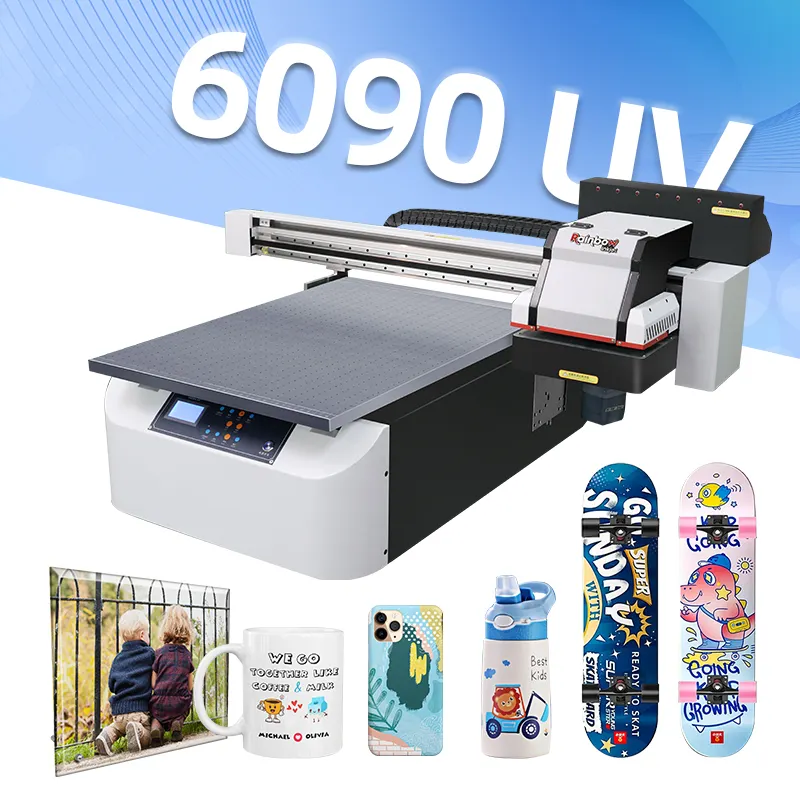 Rainbow a1 6090 flat bed flatbed uv flatbed label sticker large format a1 digital uv printer