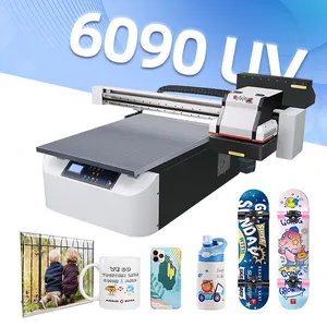 Rainbow A1 6090 cama plana UV plana etiqueta adhesiva gran formato A1 impresora UV digital