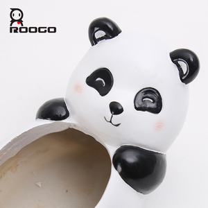<span class=keywords><strong>Pot</strong></span> <span class=keywords><strong>de</strong></span> fleurs en résine Art Déco mignon ROOGO pour la décoration intérieure d'anniversaire, motifs d'animaux panda, ours polaire, poussin, pots pour plantes succulentes - Product Image 5