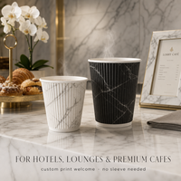 Gobelets en carton ondulé à motif marbre avec isolation et impression de logo personnalisée pour les cafés haut de gamme