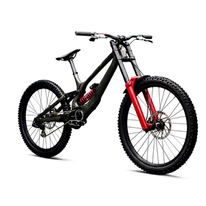 Vélo de montagne à suspension intégrale Demo 11, cadre rouge, pneus noirs, roues Cannibal, fourche RockShox - Product Image 1