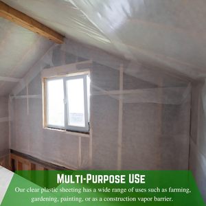 Farm Plastic Supply Clear 10 Mil Polyethylene Roll <strong>Film</strong> (5' X 100') Heavy Duty Drop Cloth &amp; Vapor Barrier for Crawl Space - Product Image 4