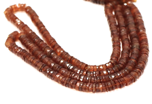 ลูกปัดโกเมนเฮสโซไนท์พร้อมรูปทรงยางรถยนต์แบบเหลี่ยมเพชรพลอยและสายยาว16 "สำหรับการทำเครื่องประดับ - Product Image 2