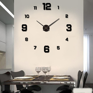 Orologio 3d adesivo <span class=keywords><strong>da</strong></span> <span class=keywords><strong>parete</strong></span> decorativo per la casa con specchio acrilico autoadesivo - Product Image 1