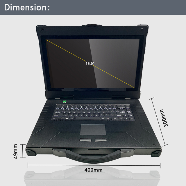 15.6 Inch Industrial Rugged Laptop with Slim Design I7 11390H,4 Cores and 8 Threads 3.40 GHz