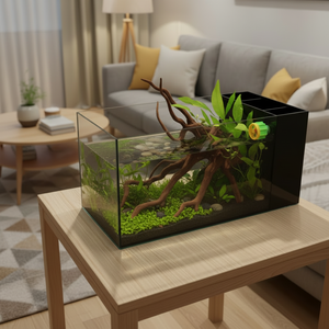 30×20×20cm 卸売 超透明 長方形ガラス水槽 モダンリビングルーム 220V 魚飼育水槽 ストリームアクアスケープ造園用 - Product Image 5