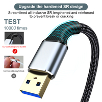 Câble USB-A vers un câble de données 3.0 à double interface pour connecter les deux extrémités et permettre la transmission bidirectionnelle, câble adaptateur