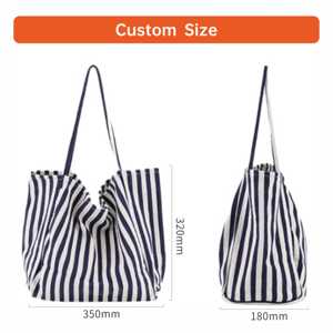 Sac fourre-tout réutilisable écologique pour femme, grande capacité, classique, pour étudiants, shopping, avec logo personnalisé sérigraphié, vente en gros - Product Image 4