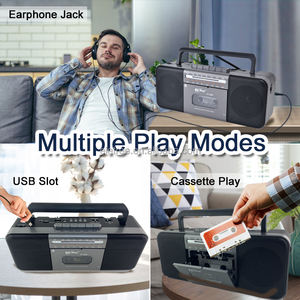 Eletree NUOVO PX-700BT OEM Registratore <span class=keywords><strong>Stereo</strong></span> Portatile <span class=keywords><strong>con</strong></span> Radio USB e <span class=keywords><strong>Lettore</strong></span> di <span class=keywords><strong>Cassette</strong></span> <span class=keywords><strong>con</strong></span> Funzione MP3 - Product Image 2