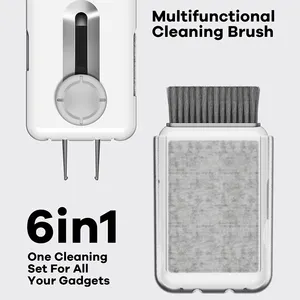 6 ב 1 אוזניות טלפון earplug מסך מנקה מחשב נייד מקלדת ניקוי אבק מברשת ערכת כלי