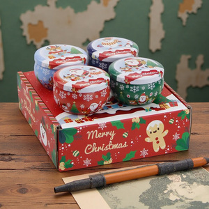 New plant-based soybean wax tin can Christmas <b>candles</b>, perfect for creating a festive atmosphere in the living room and bedroom. - Product Image 1
