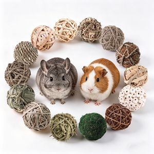 Juguete Masticable de Hierba Acuática Tejido a Mano, Diseño Totoro, para Conejos y Hámsters - Product Image 1