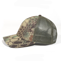 Gorras de Béisbol Personalizadas de 5 Paneles con Visera Curva para Hombre, Gorras Trucker Lisas con Estampado de Guepardo y Camuflaje con Logotipo Personalizado