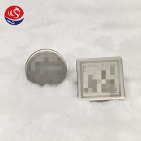 Accessoires de maroquinerie écologiques de luxe : Étiquettes carrées métalliques de 27 mm avec logo, nickel mat, personnalisables au laser