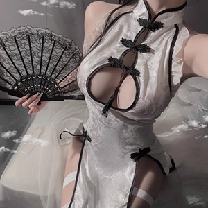 Cheongsam sexy, lencería inocente y seductora, camisón, uniforme de dormir para busto pequeño, qqny - Product Image 2
