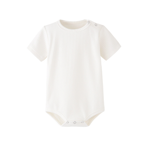 Vente en gros de grenouillères à manches courtes pour bébés grenouillères d'été en coton uni pour bébés fournisseur de vêtements pour bébés filles et nouveaux-nés - Product Image 5