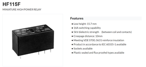 Промышленное реле <span class=keywords><strong>Hongfa</strong></span>, серия <span class=keywords><strong>HF115F</strong></span>, миниатюрное высокомощное реле HF115FP/HF115FK/<span class=keywords><strong>HF115F</strong></span>-A/<span class=keywords><strong>HF115F</strong></span> - Product Image 2