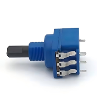 Potentiomètre à double commande BONENS série WH116 B500K 5 broches avec interrupteur rotatif, longueur de l'axe de 16 mm, 1K-2M 20%