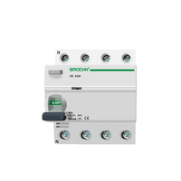 Disjoncteur différentiel industriel sur mesure SROCHN RCCB 4P 63A 30mA CE pour capacité de coupure de 10kA