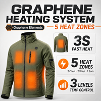 Veste chauffante en toile pour homme, personnalisée avec broderie OEM, imperméable, coupe-vent, grande taille, avec chauffage électrique intelligent, manteau d'hiver