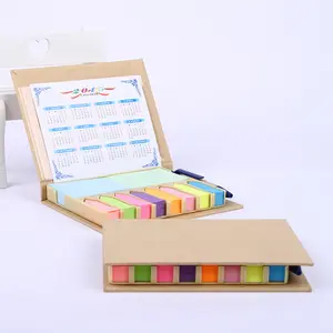 High quality custom gift set memo pad note book gift box with perpetual calendar for note book and pen